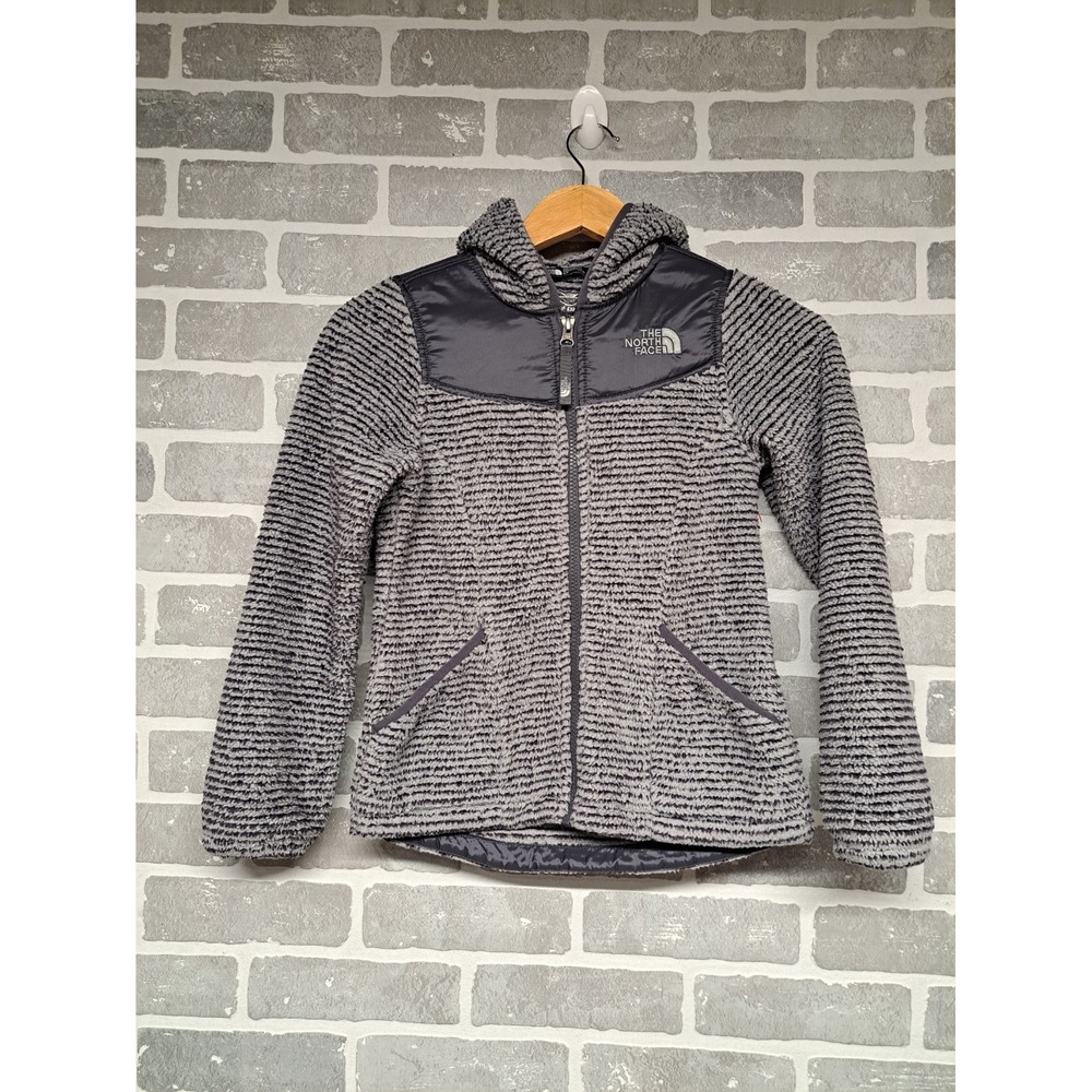THE NORTH FACE Girls' OSO Hoodie, Mid Grey & Periscope‎ Grey Stripe, Size Small